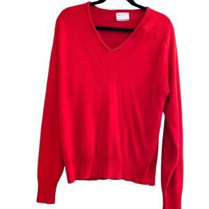 Vintage SEARS Sportswear MEN Size XL RED 100% ORLON ACRYLIC V NECK SWEATER
